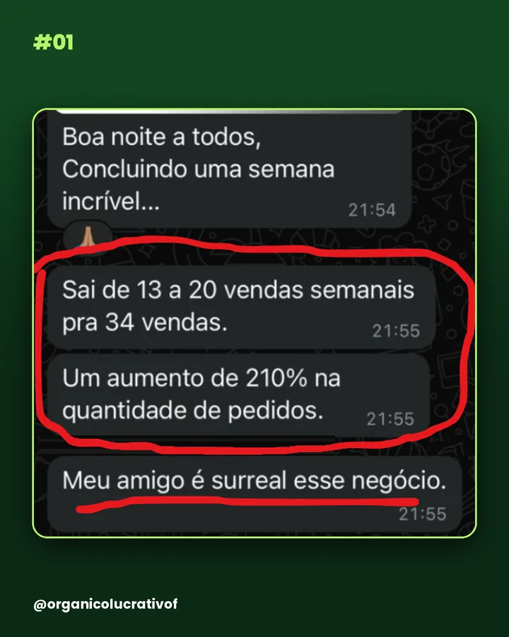Depoimento de aluno do Orgânico Lucrativo