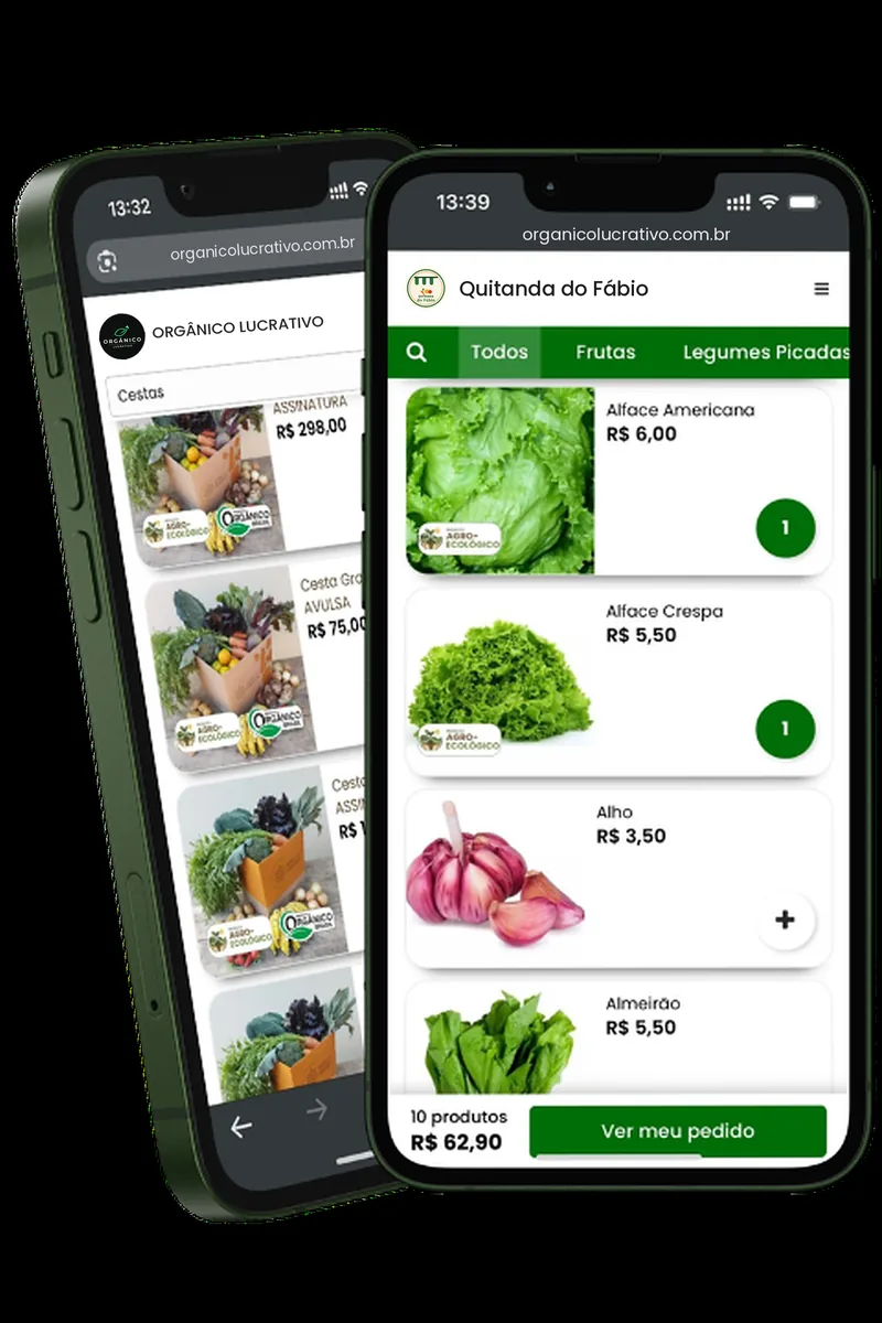 Menu interativo no celular